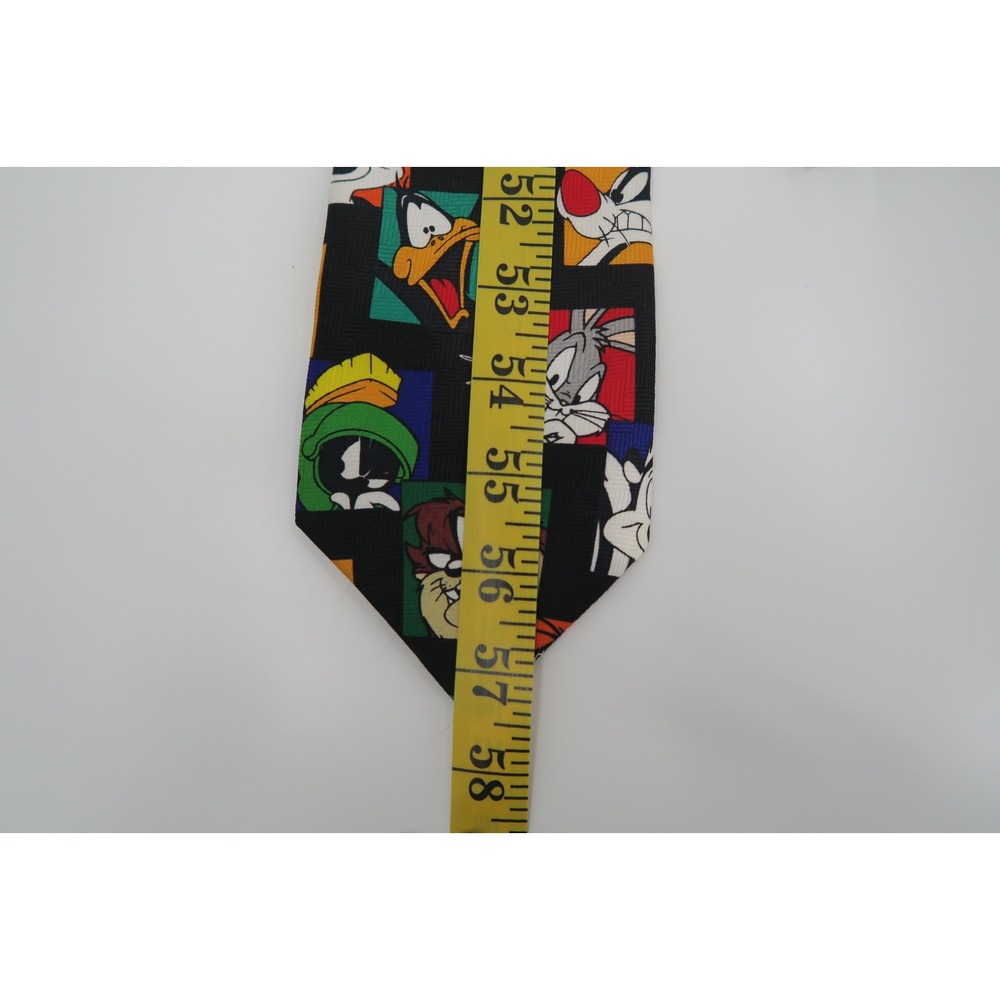 1998 Looney Tunes Characters Black Polyester Necktie Men's Fun Novelty - Picture 3 of 6